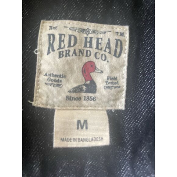 Red Head Men's Black Denim Button Up Jacket Bumper Fleece Lined Size M - Picture 9 of 9